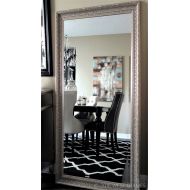 West Frames Elegance Ornate Embossed Wood Framed Leaner Floor Mirror (Silver Gold)