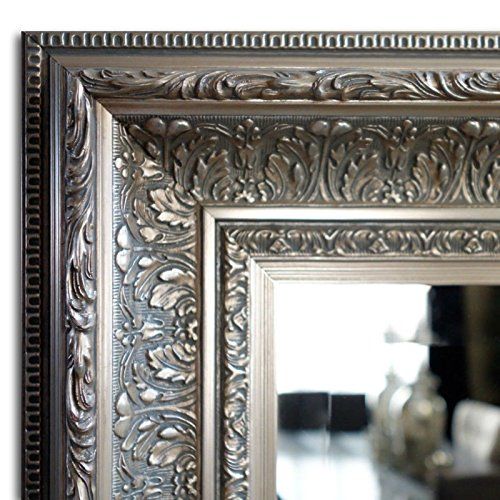  West Frames Elegance Ornate Embossed Wood Framed Leaner Floor Mirror (Silver Gold)