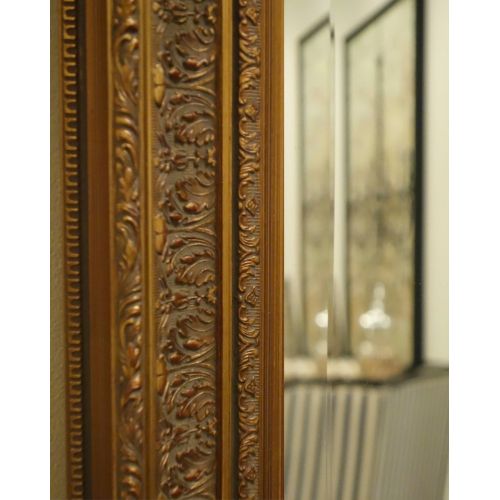  West Frames Elegance Ornate Embossed Wood Framed Leaner Floor Mirror (Silver Gold)