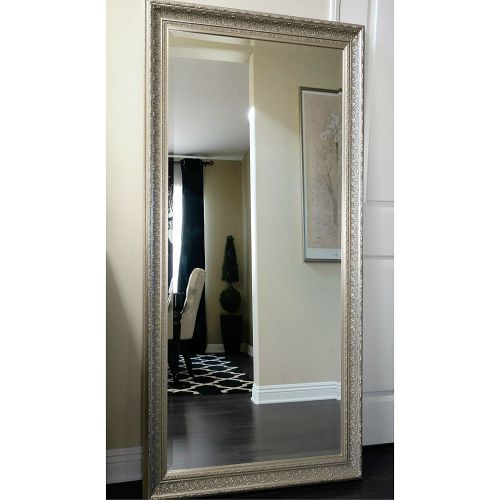  West Frames Elegance Ornate Embossed Wood Framed Leaner Floor Mirror (Silver Gold)