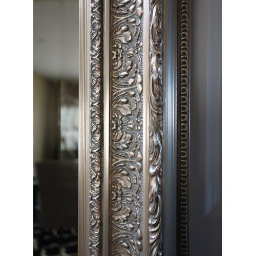  West Frames Elegance Ornate Embossed Wood Framed Leaner Floor Mirror (Silver Gold)