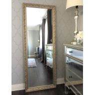 West Frames Bella Ornate Embossed Wood Framed Leaner Floor Mirror (Silver Gold)