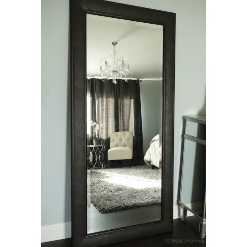  West Frames Marcello Rustic Framed Leaner Full Length Floor Mirror (Dark Charcoal Brown)