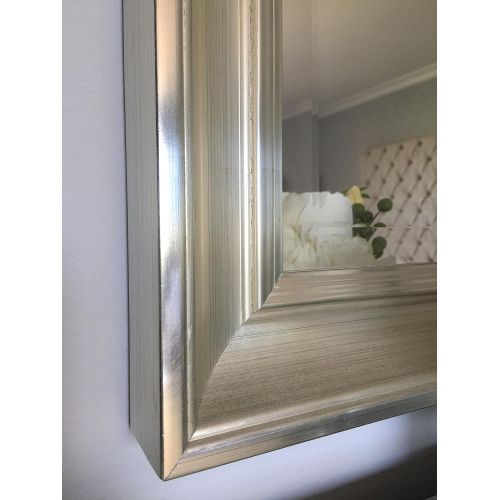  West Frames Paris Rectangle Decorative Wood Frame Wall Mirror (Silver Gold, 29 x 35)