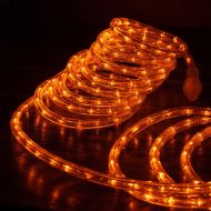West Ivory 1/2 (50 feet) Orange LED Rope Lights 2 Wire Accent Holiday Christmas Party Decoration Extendable Lighting (10, 25, 50 ft Option)| ETL Certified