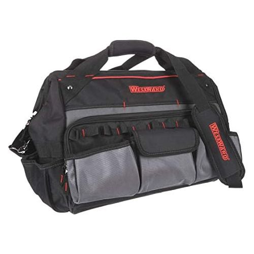 WESTWARD 18 General Purpose Tool Bag, 22 Pockets, Black