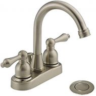 Westbrass WAS00X-07 2-Handle Hi-Arc Spout Centerset Bathroom Faucet, Satin Nickel