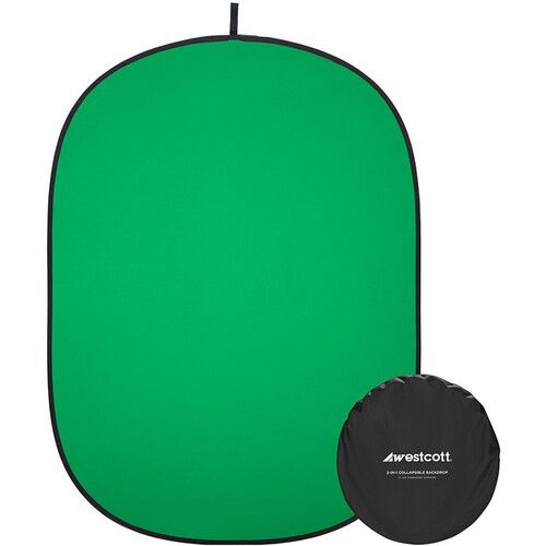  Westcott Collapsible Backdrop (Chroma Green/Gray, 5 x 6.5')