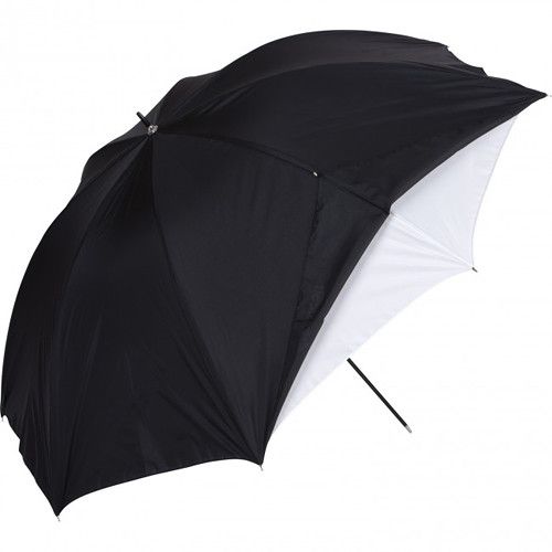  Westcott White Satin Umbrella with Removable Black Cover (45