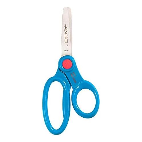  [아마존베스트]Westcott 5 School Pack of Kids Scissors with Anti-Microbial Protection, Blunt, Assorted Colors (Pack of 12)