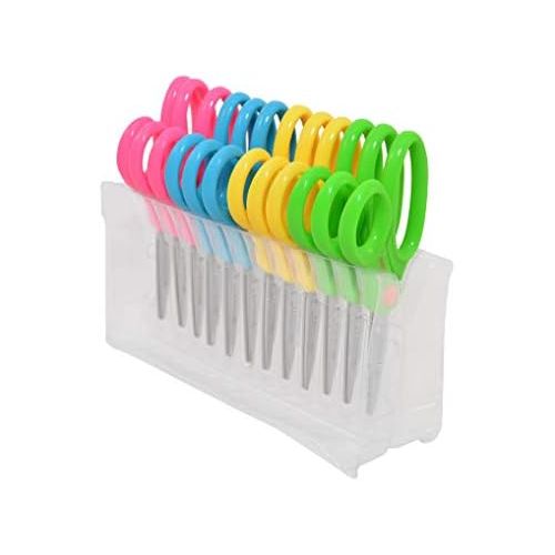  [아마존베스트]Westcott 5 School Pack of Kids Scissors with Anti-Microbial Protection, Blunt, Assorted Colors (Pack of 12)