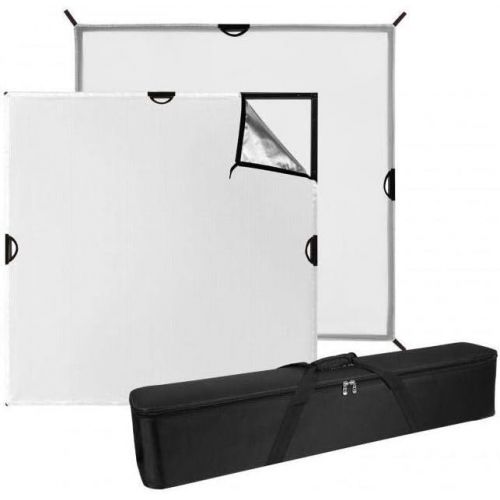  [아마존베스트]Westcott 4x4 Scrim Jim Cine Kit, Includes 3/4-Stop Diffuser, Silver/White Bounce Fabric, 4X 46 Frame Tube, 4X 2D Corner Frame Connector