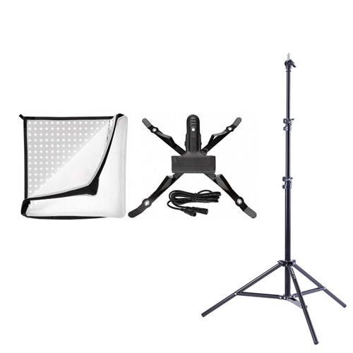  Westcott Flex 1x1 X-Bracket Mount Daylight LED Mat Set - Bundle with Flashpoint Pro Air Cushioned Heavy Duty Light Stand - 7.2