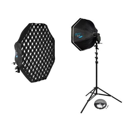  Westcott Rapid Box Octa Kit with 8 Light Stand, and Beauty Dish Deflector Plate - Bundle Fabric Grid