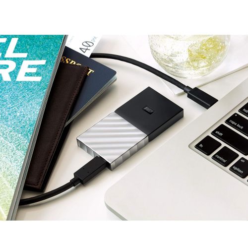  [아마존 핫딜]  [아마존핫딜]Western Digital WD My Passport SSD 2 TB, tragbare SSD Festplatte, USB C / 3.1 Gen 2 Ready; Kennwortschutz und Software fuer automatische Datensicherung, schwarz/silber metallic