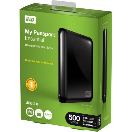  Western Digital My Passport Essential 500GB USB 2.0 2.5 External Hard Drive (Black)