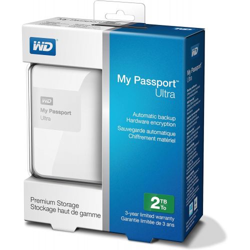  Western Digital WD 2TB White My Passport Ultra Portable External Hard Drive - USB 3.0 - WDBBKD0020BWT-NESN