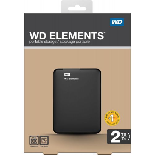  Western Digital Elements 2TB USB 3.0 Portable External Hard Drive (WDBU6Y0020BBK-EESN)