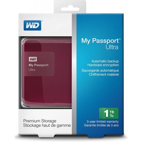  Western Digital WD 1TB Berry My Passport Ultra Portable External Hard Drive - USB 3.0 - WDBGPU0010BBY-NESN