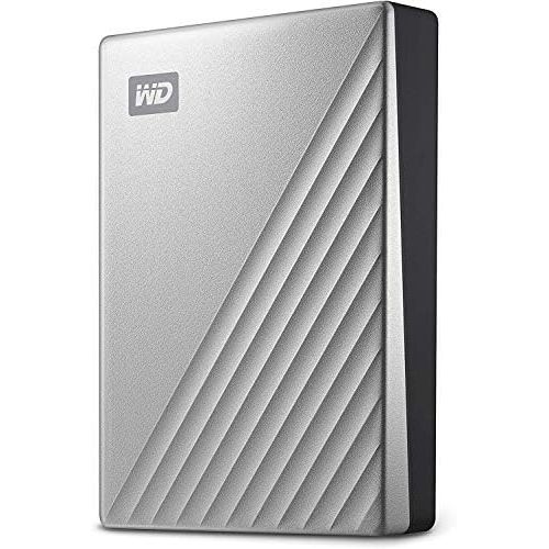  Western Digital WD 4TB My Passport Ultra for Mac Silver Portable External Hard Drive, USB-C - WDBPMV0040BSL-WESN