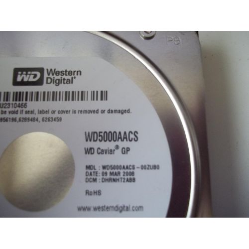  Western Digital Caviar Green 500 GB Bulk/OEM Hard Drive 3.5 Inch, 16 MB Cache, 5400 RPM SATA II WD5000AACS