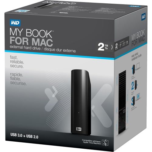  Western Digital WD My Book for Mac 2TB External Hard Drive Storage Mac File Backup
