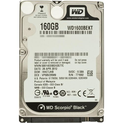  Western Digital (WD) Black 160 GB (160gb) Mobile Hard Drive: 2.5 Inch, 7200 RPM, SATA II, 16 MB Cache