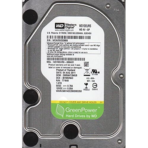  WD10EURS-630AB1, DCM DBRNHT2MGB, Western Digital 1TB SATA 3.5 Hard Drive