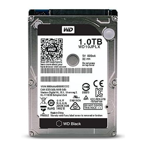  Western Digital WD Black 1TB Performance Mobile Hard Disk Drive - 7200 RPM SATA 6 Gb/s 32MB Cache 9.5 MM 2.5 Inch - WD10JPLX