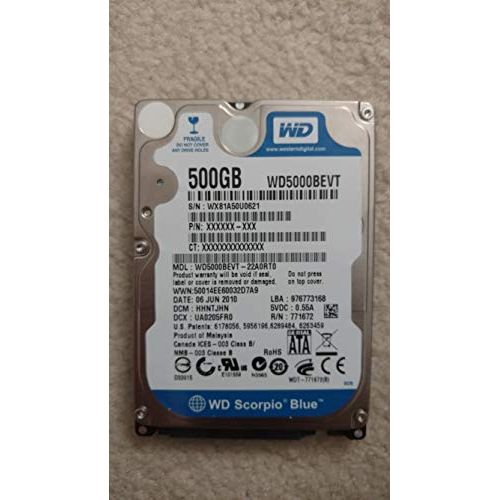  500GB 2.5 SATA Hard Drive Western Digital WD5000BEVT