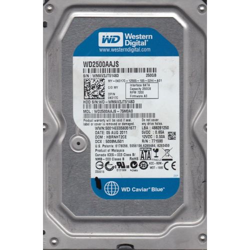  WESTERN DIGITAL WD2500AAJS-75M0A0 - 250GB 7.2K SATA 3.0GBPS 3.5 8MB HARD DRIVE.