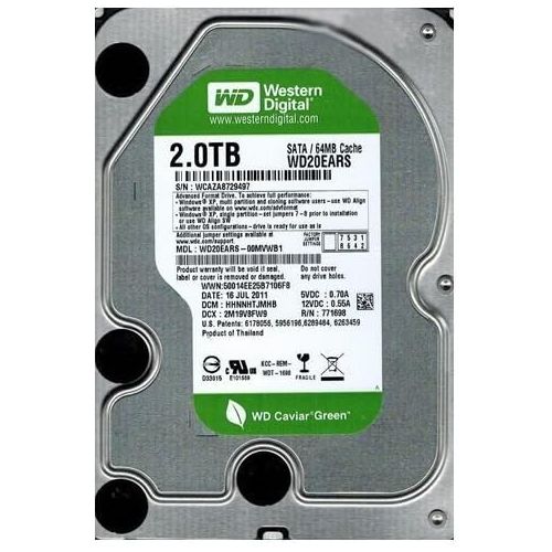  WD20EARS Western Digital Hdd 2tb Sata3.0 Caviar Green Desktop Storage