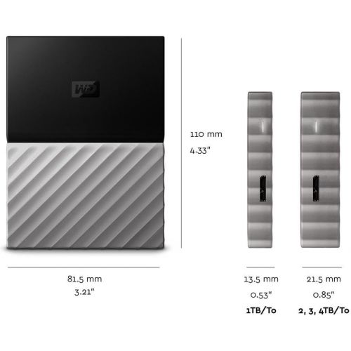  Western Digital WD 2TB White-Gold My Passport Ultra Portable External Hard Drive - USB 3.0 - WDBFKT0020BGD-WESN