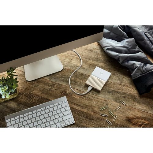  Western Digital WD 2TB White-Gold My Passport Ultra Portable External Hard Drive - USB 3.0 - WDBFKT0020BGD-WESN