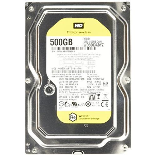  Western Digital WD 500GB RE Enterprise Hard Drive SATA III 7200 RPM 64 MB - WD5003ABYZ