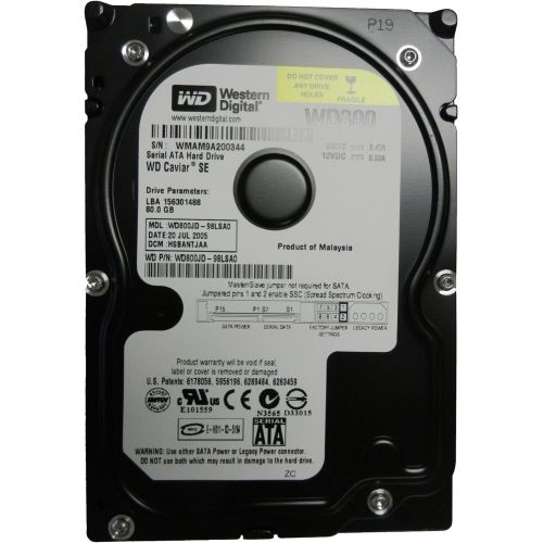  Western Digital Caviar SE 80GB SATA WD800JD 7.2K Hard Drive