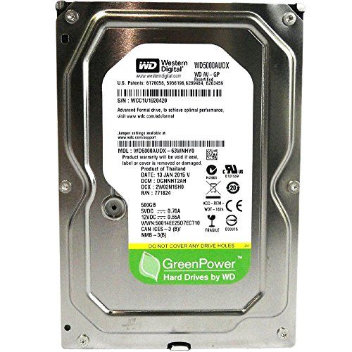  WESTERN DIGITAL WD5000AUDX AV-GP Green 500GB 32MB cache SATA 6.0Gb/s 3.5 internal hard drive (Bare Drive)