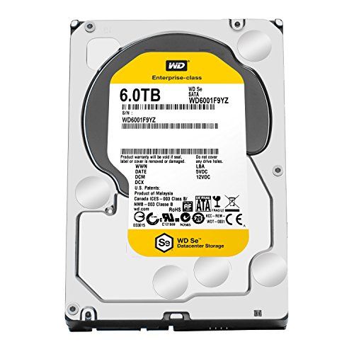  Western Digital WD SE 6TB Datacenter Hard Disk Drive - 7200 RPM SATA 6 Gb/s 128MB Cache 3.5 Inch - WD6001F9YZ