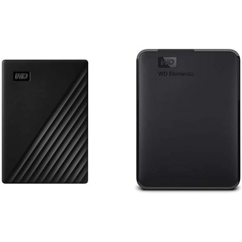  Western Digital WD 2TB My Passport Portable External Hard Drive, Black - WDBYVG0020BBK-WESN & 2TB WD Elements Portable External Hard Drive, USB 3.0 - WDBU6Y0020BBK-WESN