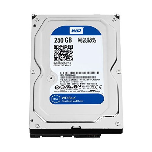  Western Digital WD Blue 250GB Everyday PC Desktop Hard Drive: 3.5 Inch, SATA 6 Gb/s, 7200 RPM, 16MB Cache (WD2500AAKX) (Old Model)