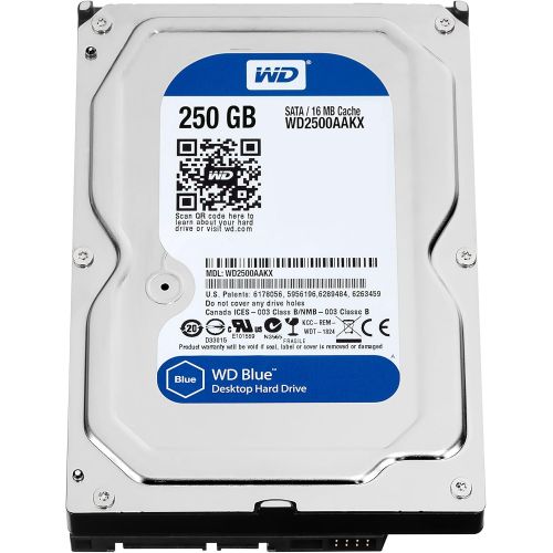  Western Digital WD Blue 250GB Everyday PC Desktop Hard Drive: 3.5 Inch, SATA 6 Gb/s, 7200 RPM, 16MB Cache (WD2500AAKX) (Old Model)