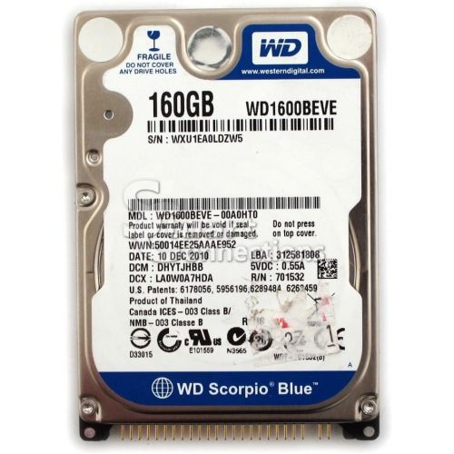  Western Digital WD Scorpio WD1600BEVE - hard drive - 160 GB - ATA-100