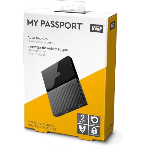  Western Digital WD 2TB Black My Passport? Portable External Hard Drive - USB 3.0 - WDBYFT0020BBK-WESN