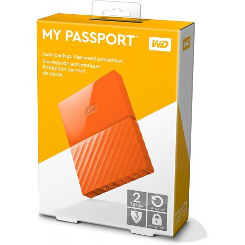  Western Digital WD 2TB Orange USB 3.0 My Passport Portable External Hard Drive (WDBYFT0020BOR-WESN)