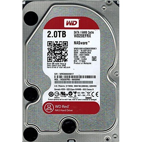  Western Digital WD20EFRX 2TB 3.5-inch SATA 6Gb/s 64MB Cache Hard Drive