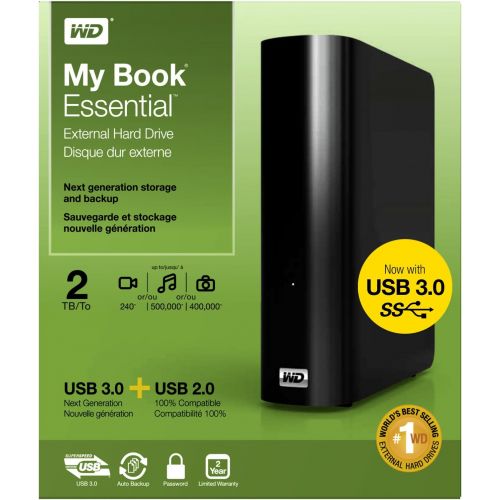  Western Digital WD My Book 2TB External Hard Drive Storage USB 3.0 File Backup and Storage