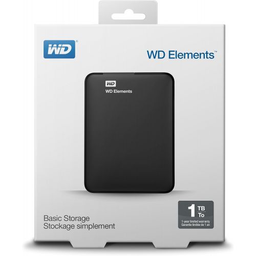  Western Digital WD 1TB Elements Portable External Hard Drive - USB 3.0 - WDBUZG0010BBK-WESN