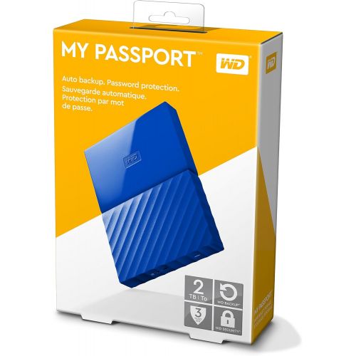  Western Digital WD 2TB Blue My Passport? Portable External Hard Drive - USB 3.0 - WDBYFT0020BBL-WESN
