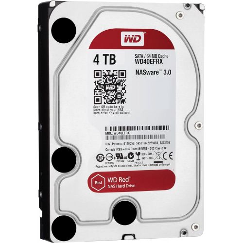  Western Digital WD40EFRX WD Red NAS Hard Drive - Hard Drive - 4 TB - internal - 3.5 inch - SATA 6Gb/s - buffer: 64 MB - for WD My Cloud EX2, EX4