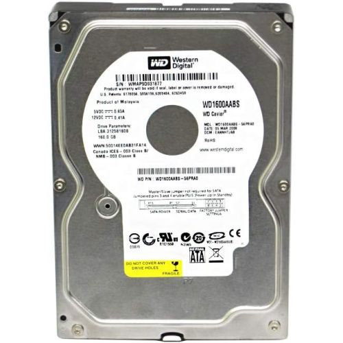  Western Digital WD Caviar SE WD1600AABS 160GB 3.5 inch 7200RPM 2MB Cache SATA 3Gb/s HDD Hard Disk Drive WD1600AABS-56PRA0